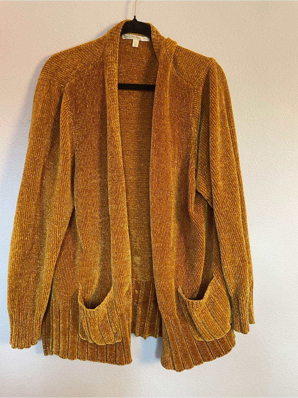 Seven Mustard Gold Chenille Oversized Open Front Cardigan Sweater 2x